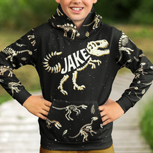 Load image into Gallery viewer, Personalized Name-O-Saurus Youth Hoodie