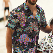 Load image into Gallery viewer, Personalized Trippy Dinos Button-Up Shirt