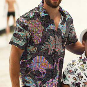 Personalized Trippy Dinos Button-Up Shirt